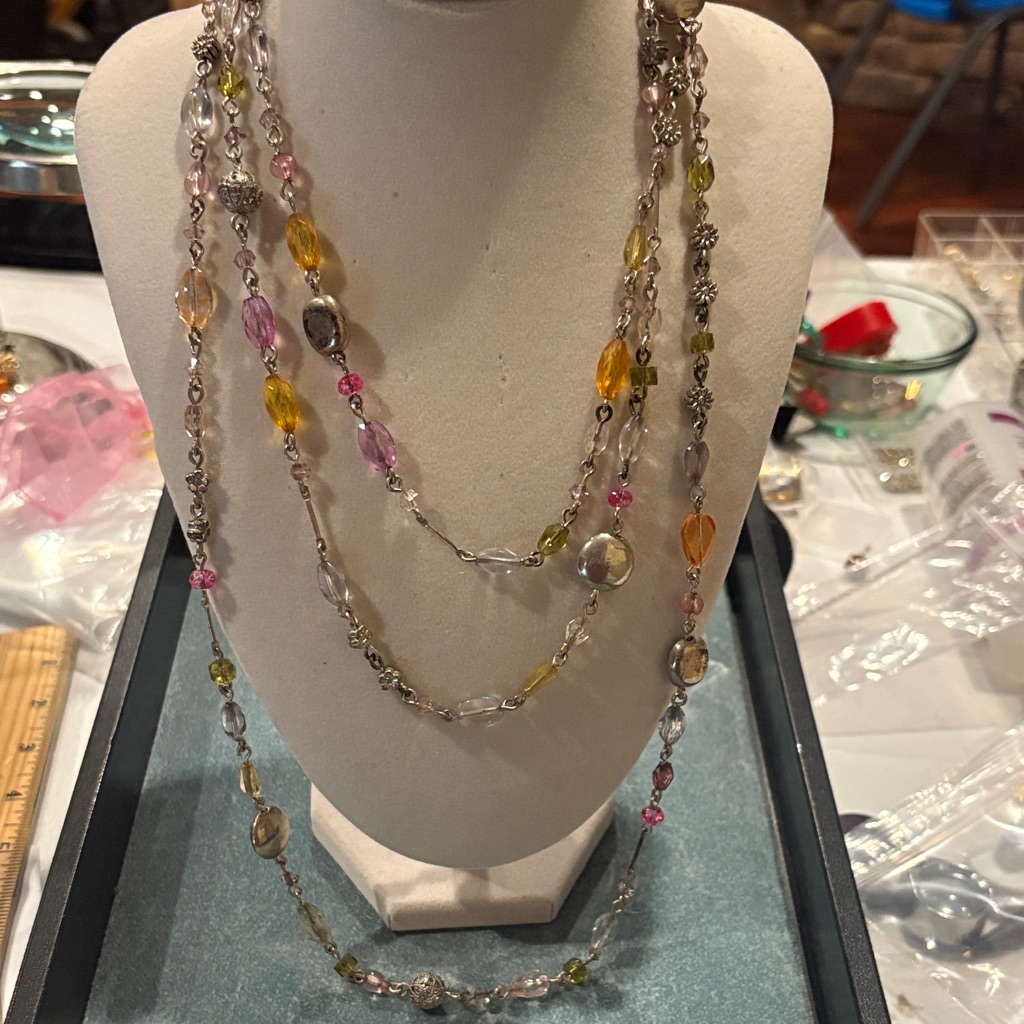 Multicolor Silver Beaded Necklace